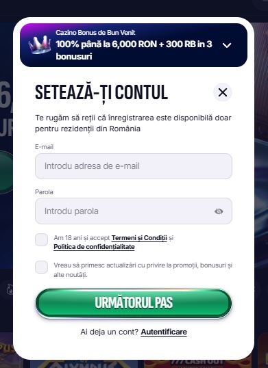 Înregistrează cont nou Swiper introducând email și parolă