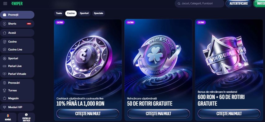 Vizitează pagina promoțiilor și activează rotiri gratuite Swiper